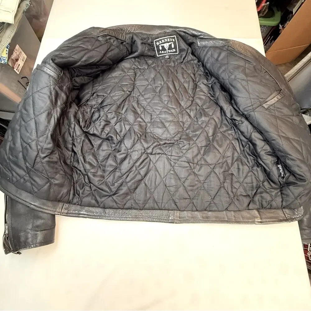 Barneys Leather Motorcycle Jacket - Picture 11 of 16